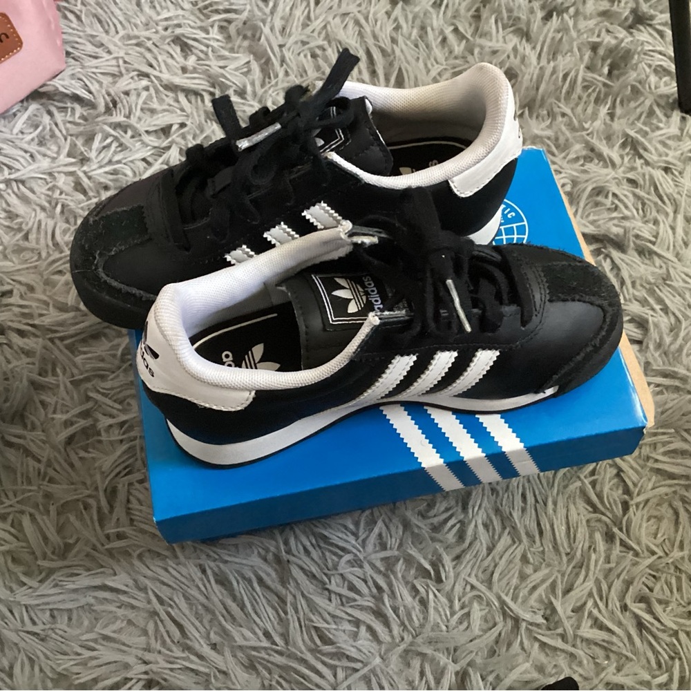 Adidas Kids Black and White Sneakers